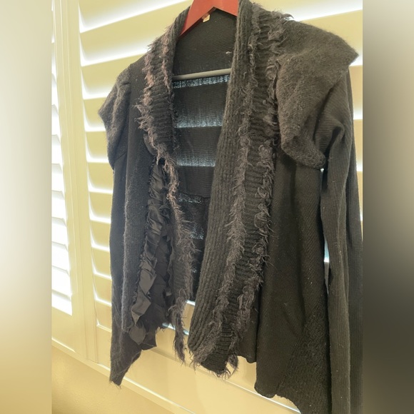 Anthropologie soft black, loose & flowy cardigan sweater - Picture 2 of 3